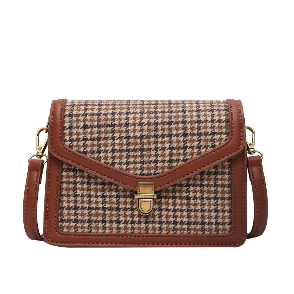 Plaid Color PU Leather Crossbody Bags For Women