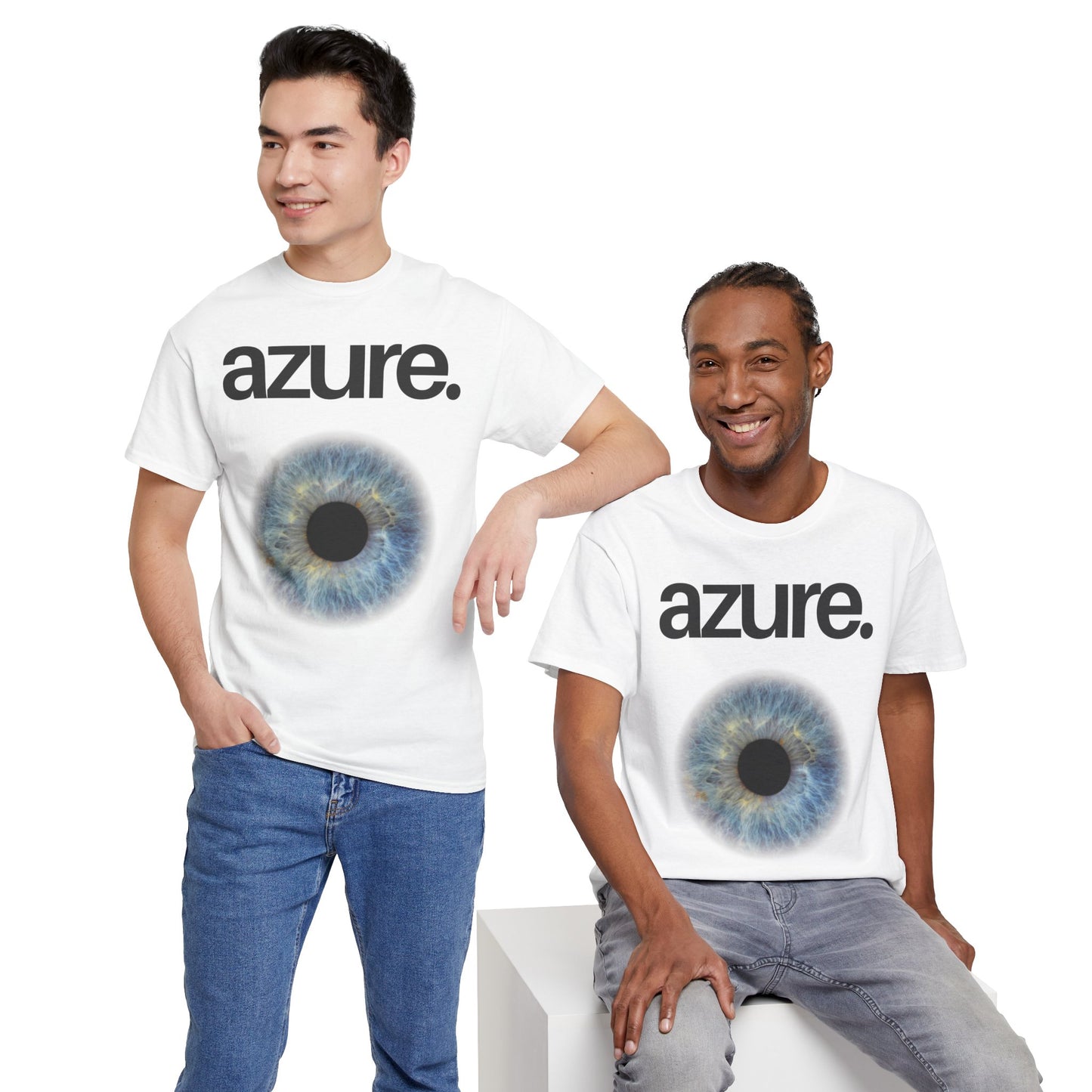 Azure Eye Unisex Heavy Cotton Tee - Unique Graphic T-Shirt for Casual Style