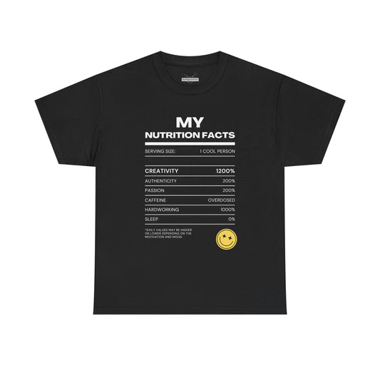 Creative Nutrition Facts Unisex Heavy Cotton Tee