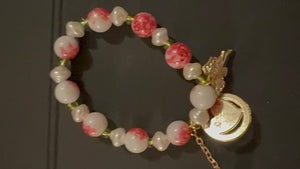 Handmade Bracelet with stampted designer zipper pull Bracelet