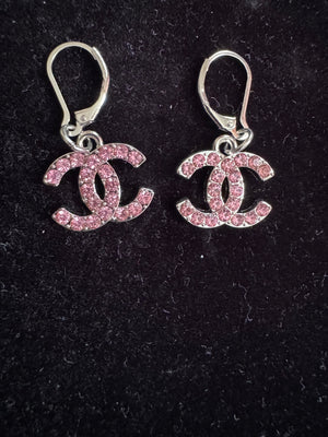 Luxury Handmade Silver Zipper Pull Earrings – Crystal Accents | Customizable Design