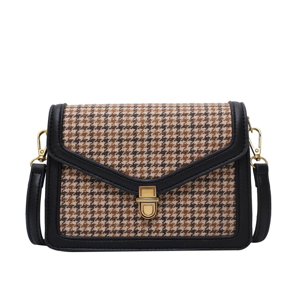 Plaid Color PU Leather Crossbody Bags For Women