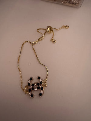 Zipper pull stamped unique Adjustable Bracelet
