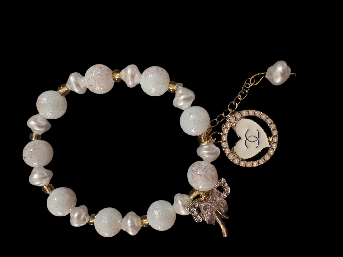 Handmade Bracelet with stampted designer zipper pull Bracelet