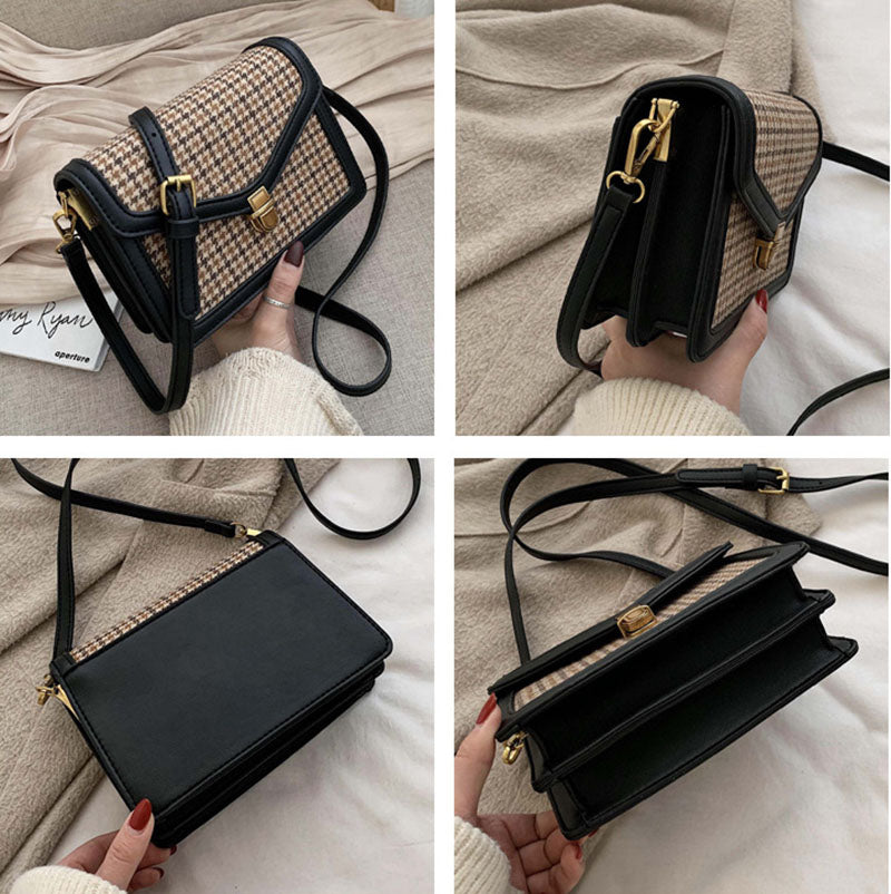 Plaid Color PU Leather Crossbody Bags For Women