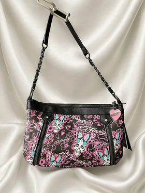 Ed Hardy Pink Skull Butterfly Crossbody back
