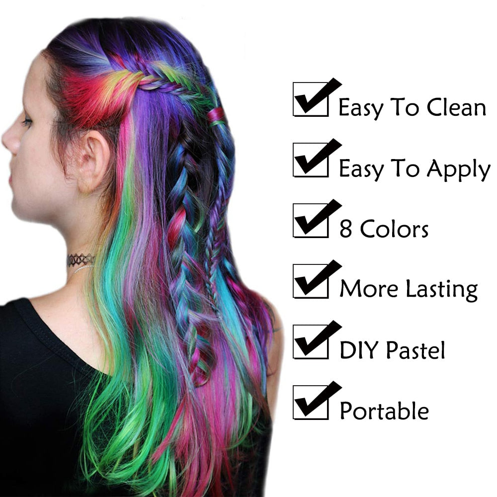 Temporary Hair Color Chalk Powder Spray (8 Colors)