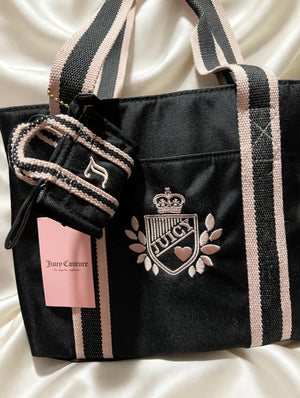 Juicy Couture Black Striped Web Tote – NWT