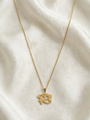 Gold Eye of Horus Pendant Necklace