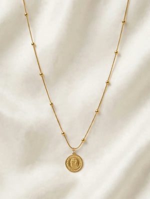 Gold Small Coin Pendant Necklace