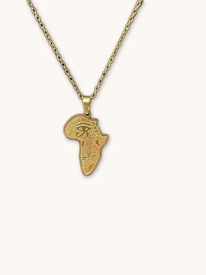Gold Africa Map Pendant Necklace