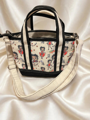Betty Boop Mini Tote Bag and Coin Purse Set NWT - White Black Print Handbag Set