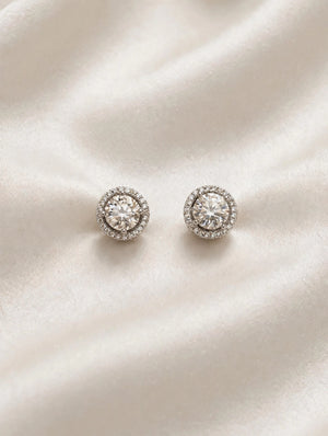 1ct moissanite halo stud earrings