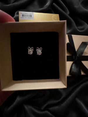 1ct Moissanite Stud Earrings Women's GRA Certified 6.5mm D Color