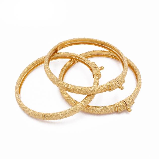 24K Gold COLOR Open Bangles Jewelry bracelet