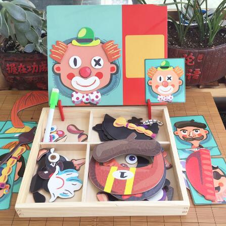 Magnetic Imagination Puzzle Toy in Wooden Box- Preschool Education Toys - MomProStore