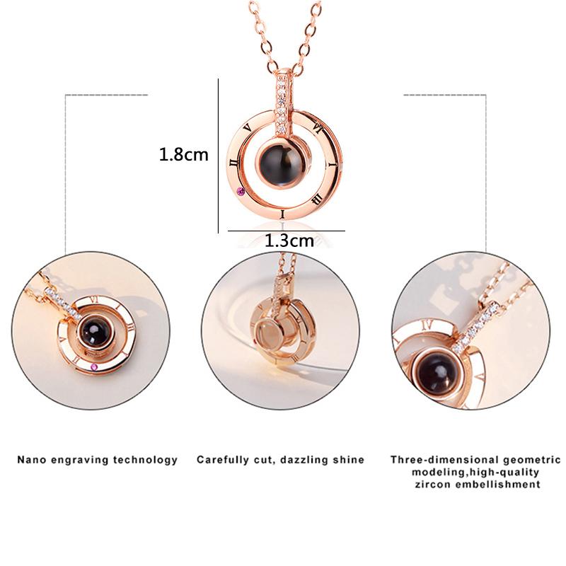100 languages I love you Projection Pendant Necklace - MomProStore