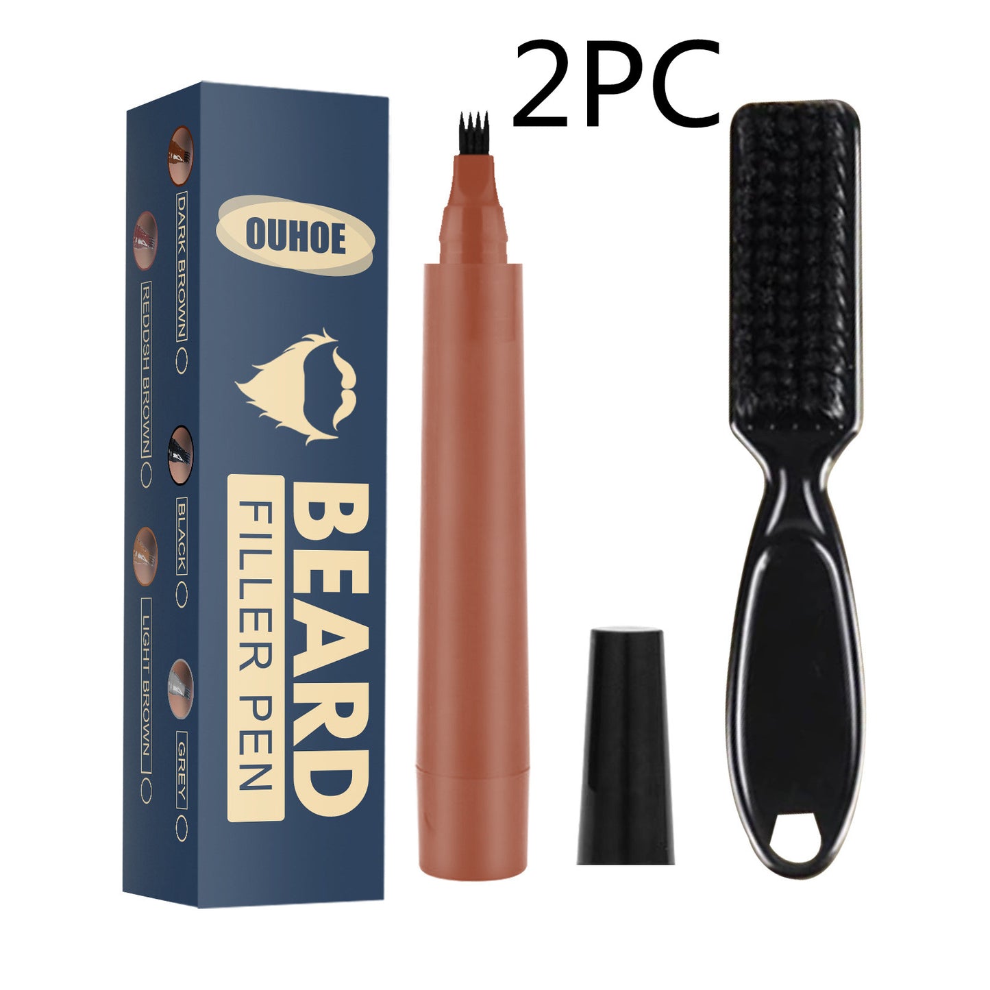 Beard Mustache Pencil Filler Pen Kit With Brush