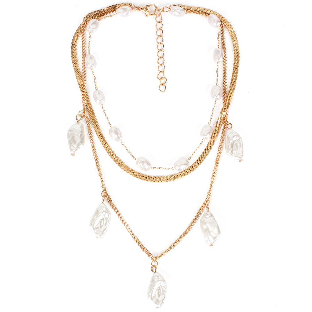 Elegant contracted unique pearl like necklace