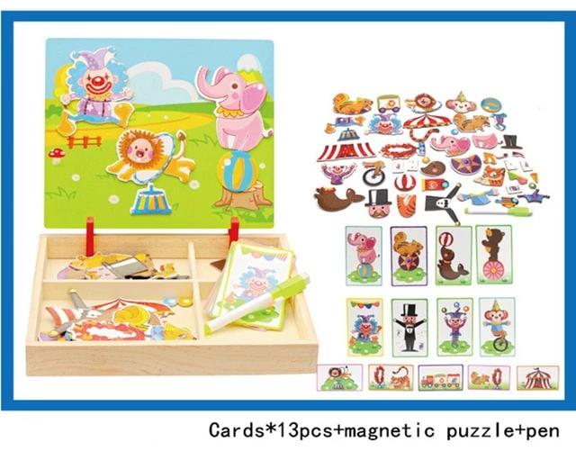 Magnetic Imagination Puzzle Toy in Wooden Box- Preschool Education Toys - MomProStore
