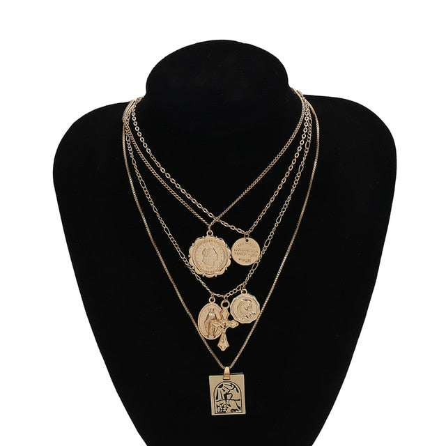 Multi Layer Pendant Choker Necklaces Pendant - MomProStore