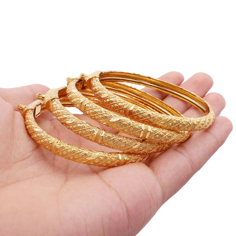 24K Gold COLOR Open Bangles Jewelry bracelet