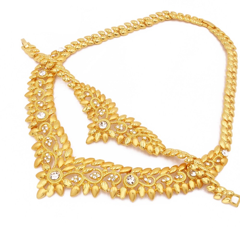 Dubai Gold Color Jewelry set Wife Gifts Necklace Bracelet