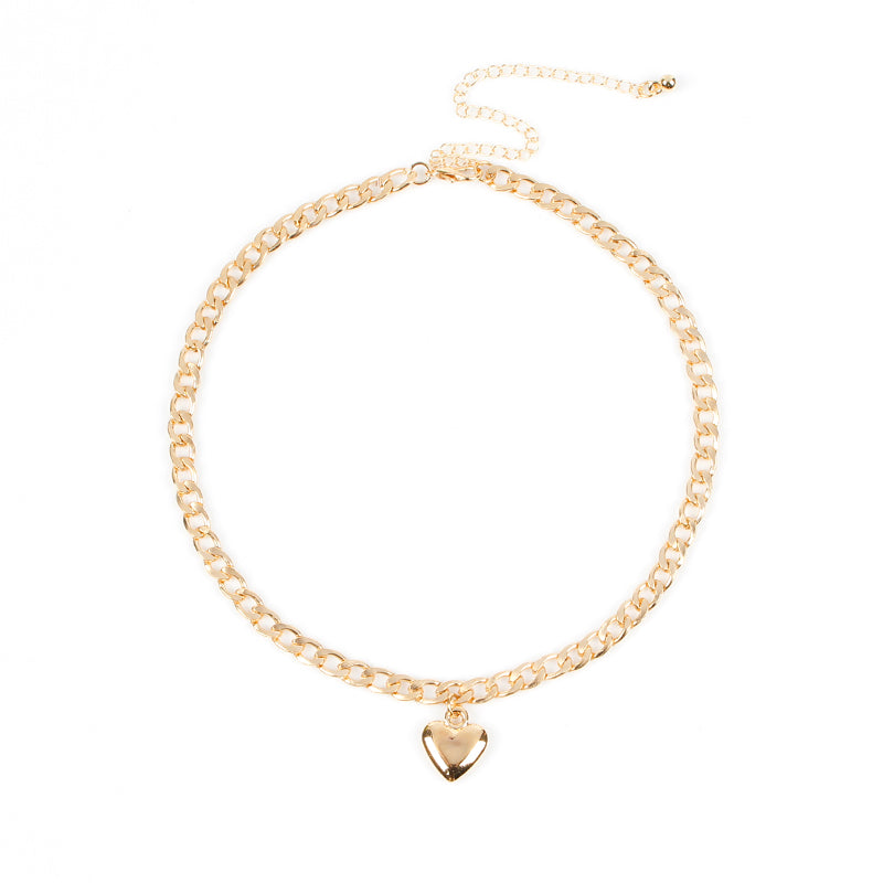 Trendy Cute Heart Lock Choker Necklace