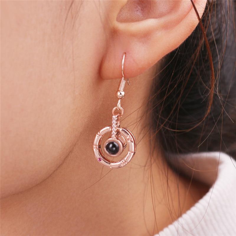 I Love You Projection Earring 100 languages - MomProStore