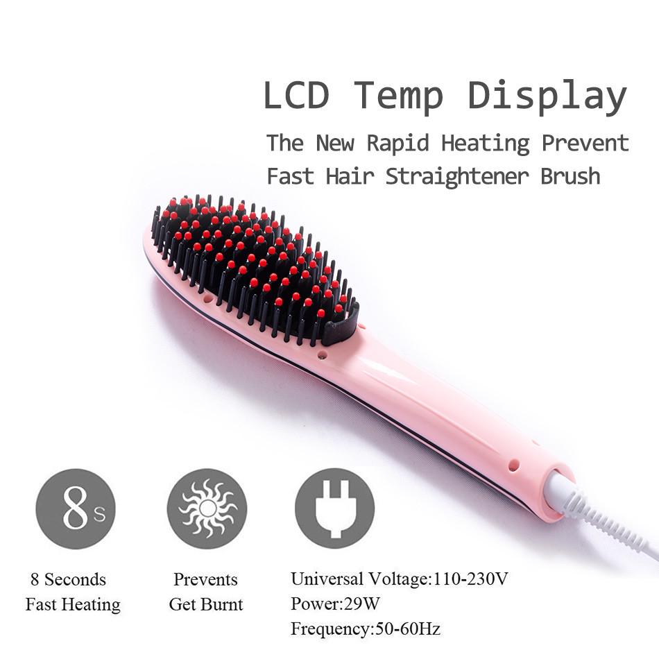 LCD Electric 2-IN-1 Hair Straightening Brush - MomProStore