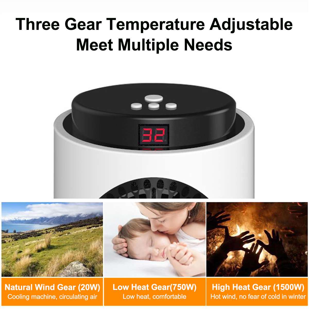 Portable Dual Use Ceramic Power Electric Heater & Fan - MomProStore