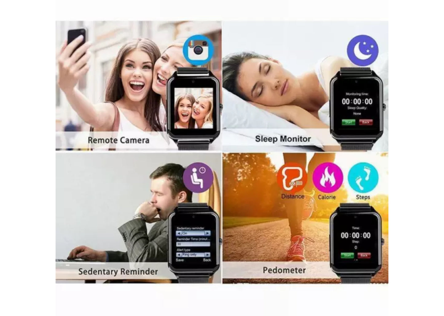 GSM Unlocked smart watch Bluetooth Facebook 40mm