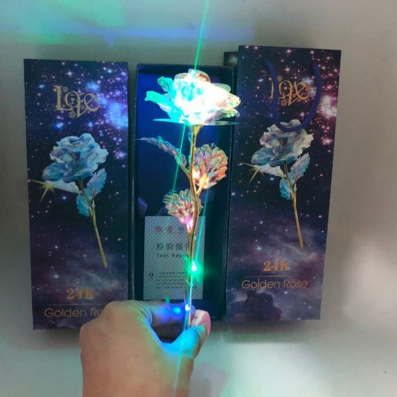 Lovers Lighting Gold Rose Valentine's Day Creative Gift 24K - MomProStore