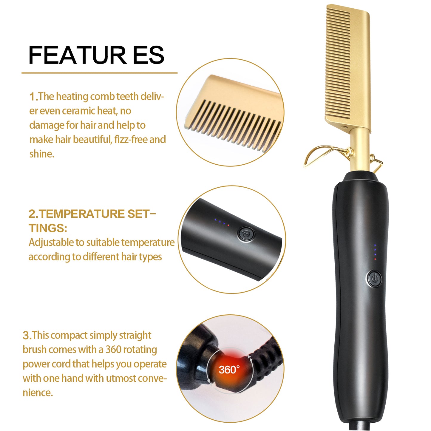 Electric Comb for Wet and Dry Hair
