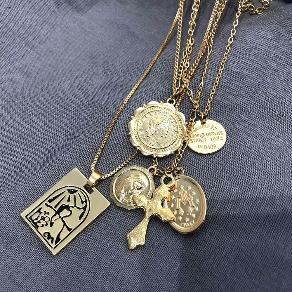 Multi Layer Pendant Choker Necklaces Pendant - MomProStore