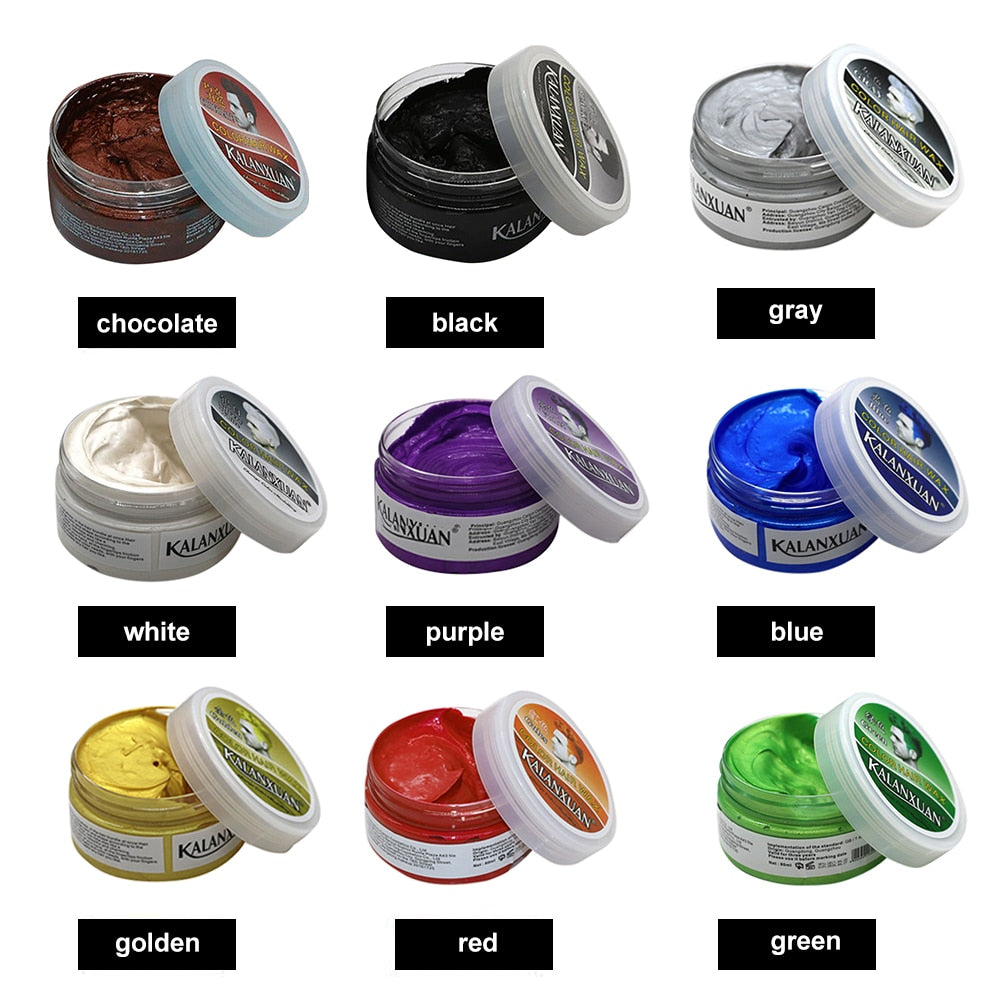 Fashion Temporary Hair Color Dye Mud Wax (9 Colors)