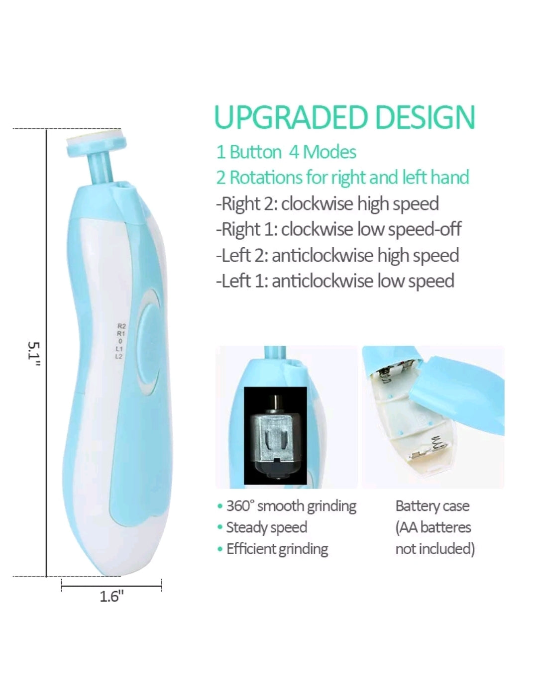 Electric Nail Clipper Cutter Baby Nail Trimmer