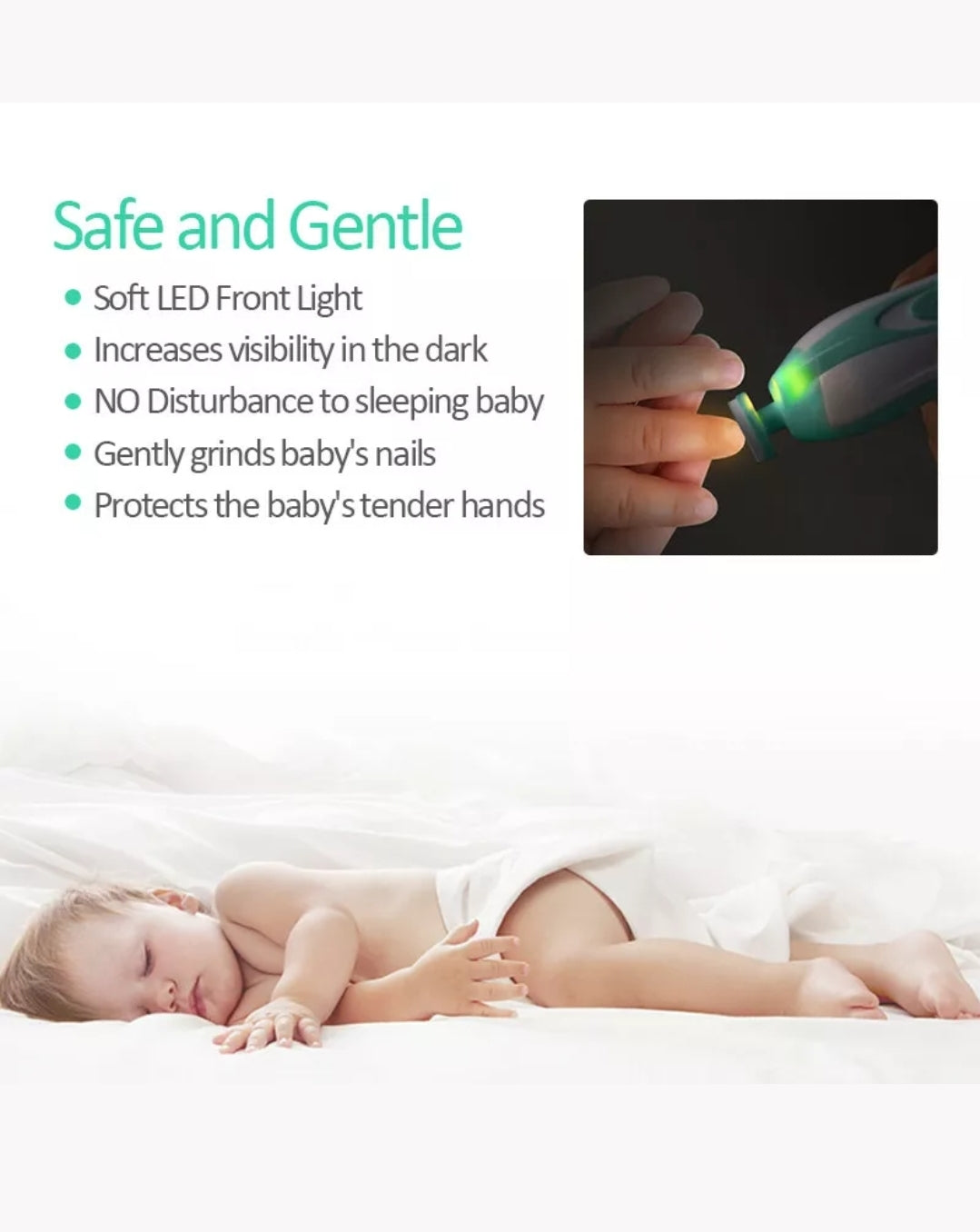 Electric Nail Clipper Cutter Baby Nail Trimmer