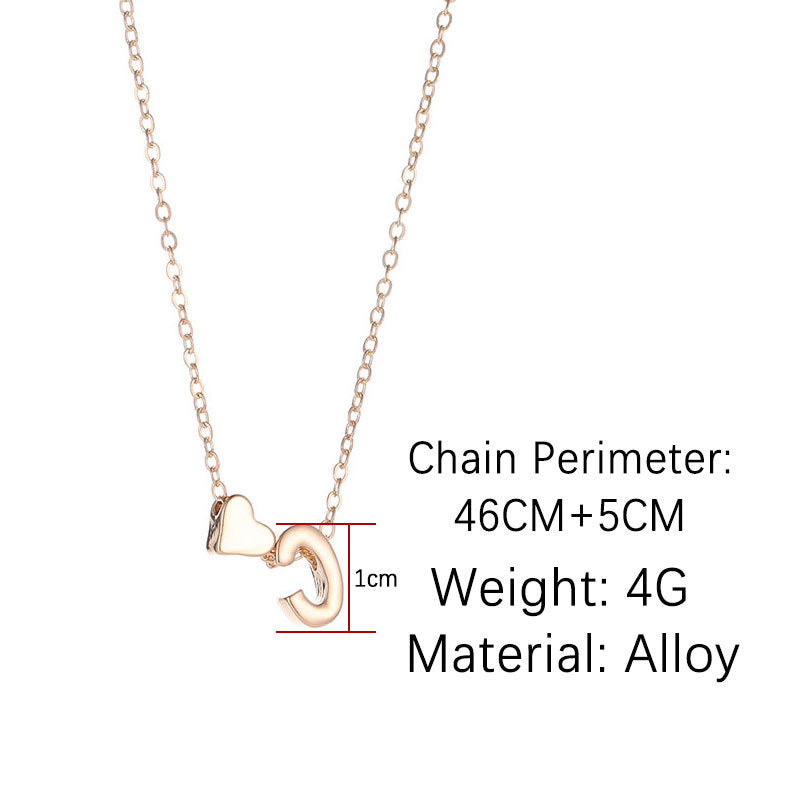Tiny Heart Dainty Initial Necklace Letter Name Choker Necklace