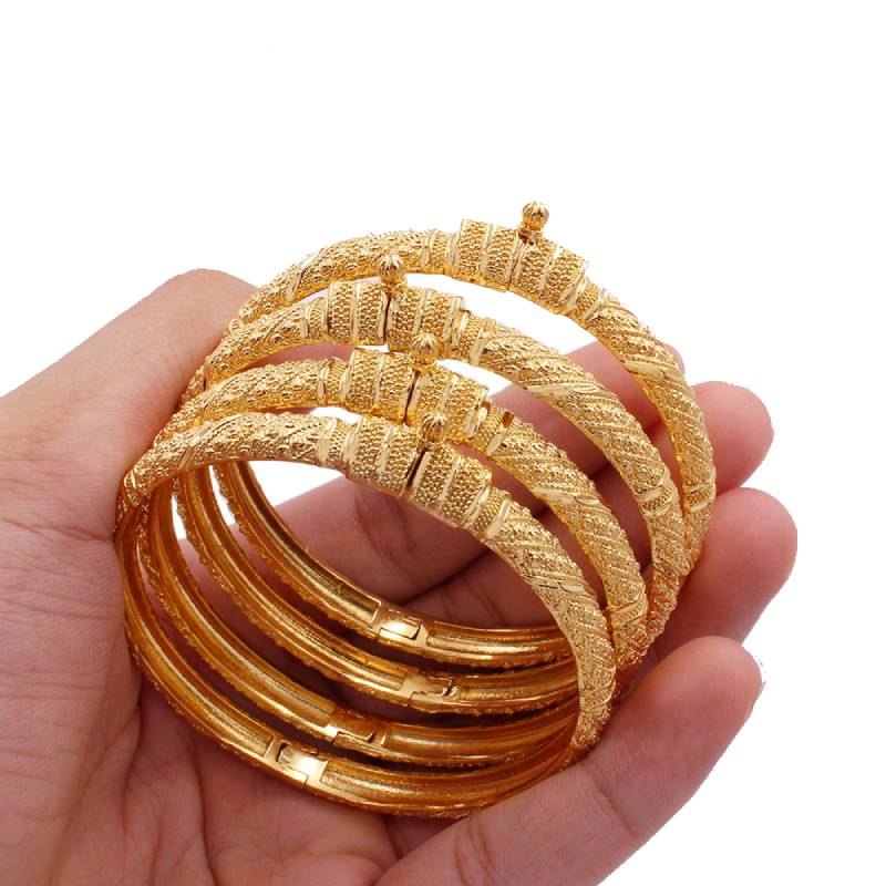 24K Gold COLOR Open Bangles Jewelry bracelet