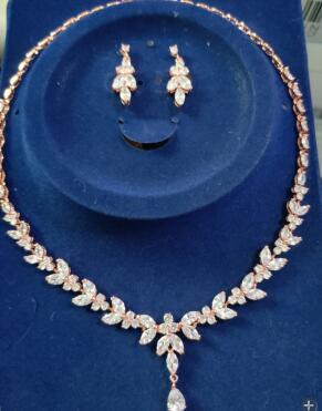 Cubic Zircon Stud Earrings & Necklace Gift