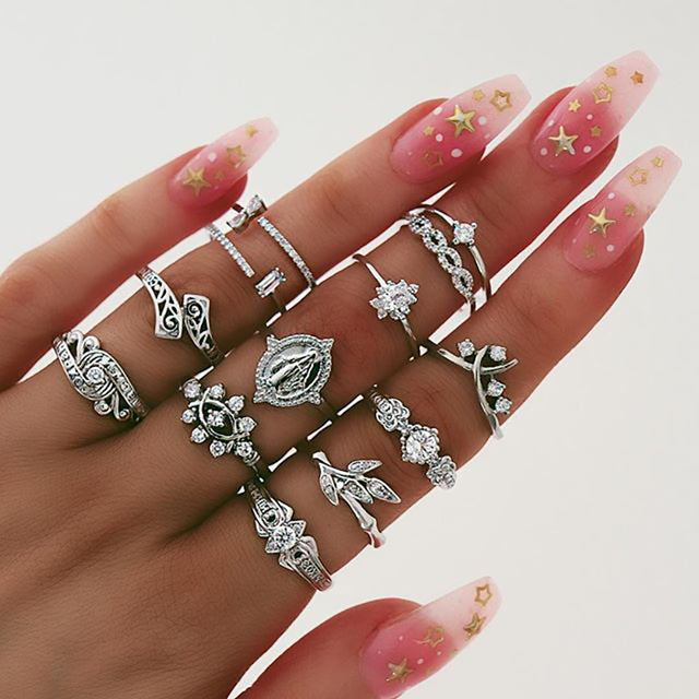 9pcs/set Boho Vintage Wedding Ring Set For Women Bohemian Jewelr