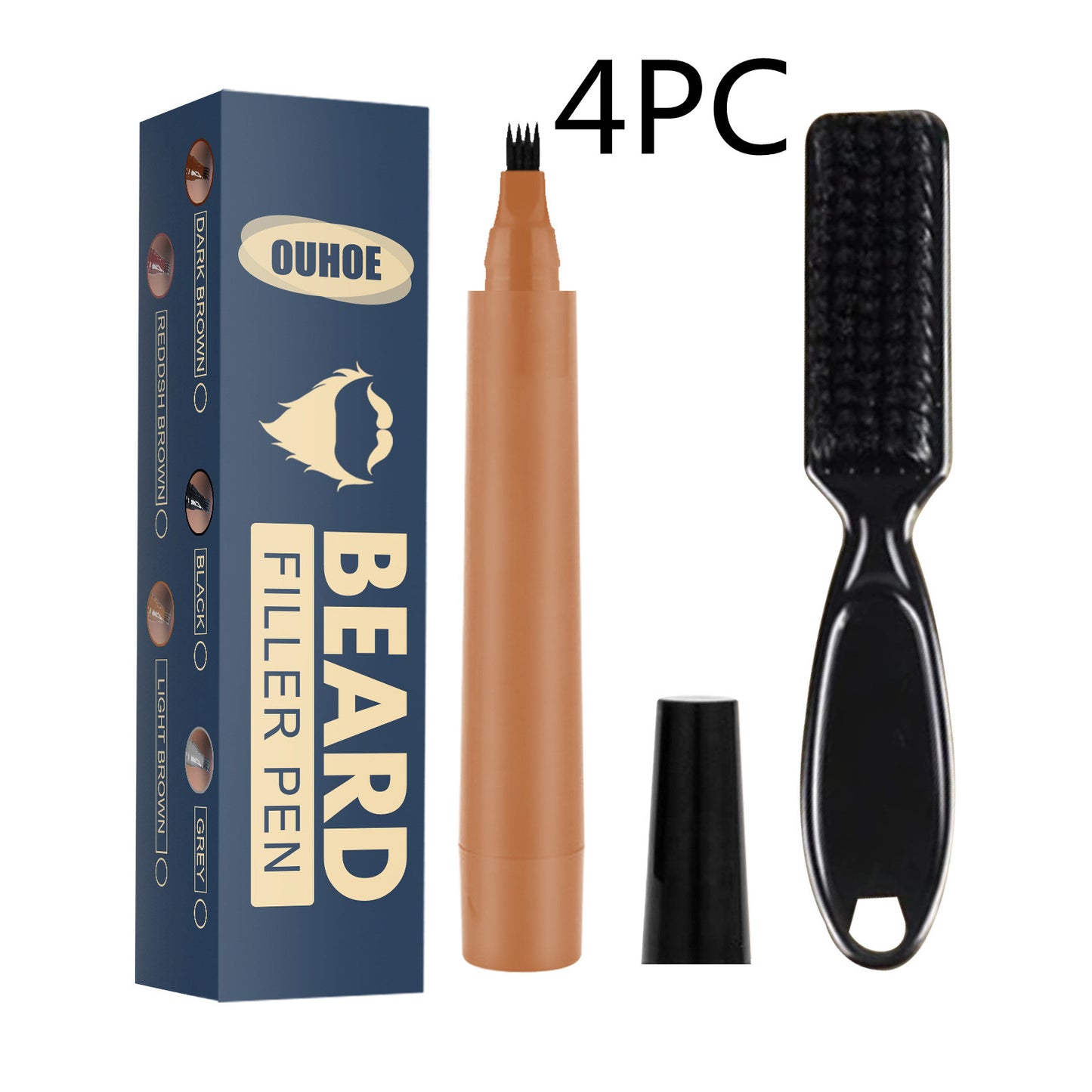 Beard Mustache Pencil Filler Pen Kit With Brush