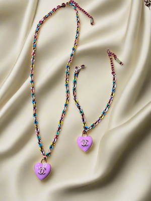 Handcrafted Zipper Pull Jewelry Set – Bracelet  & Necklace