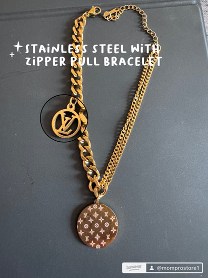 Handmade Bracelet with designer zipper pull Bracelet