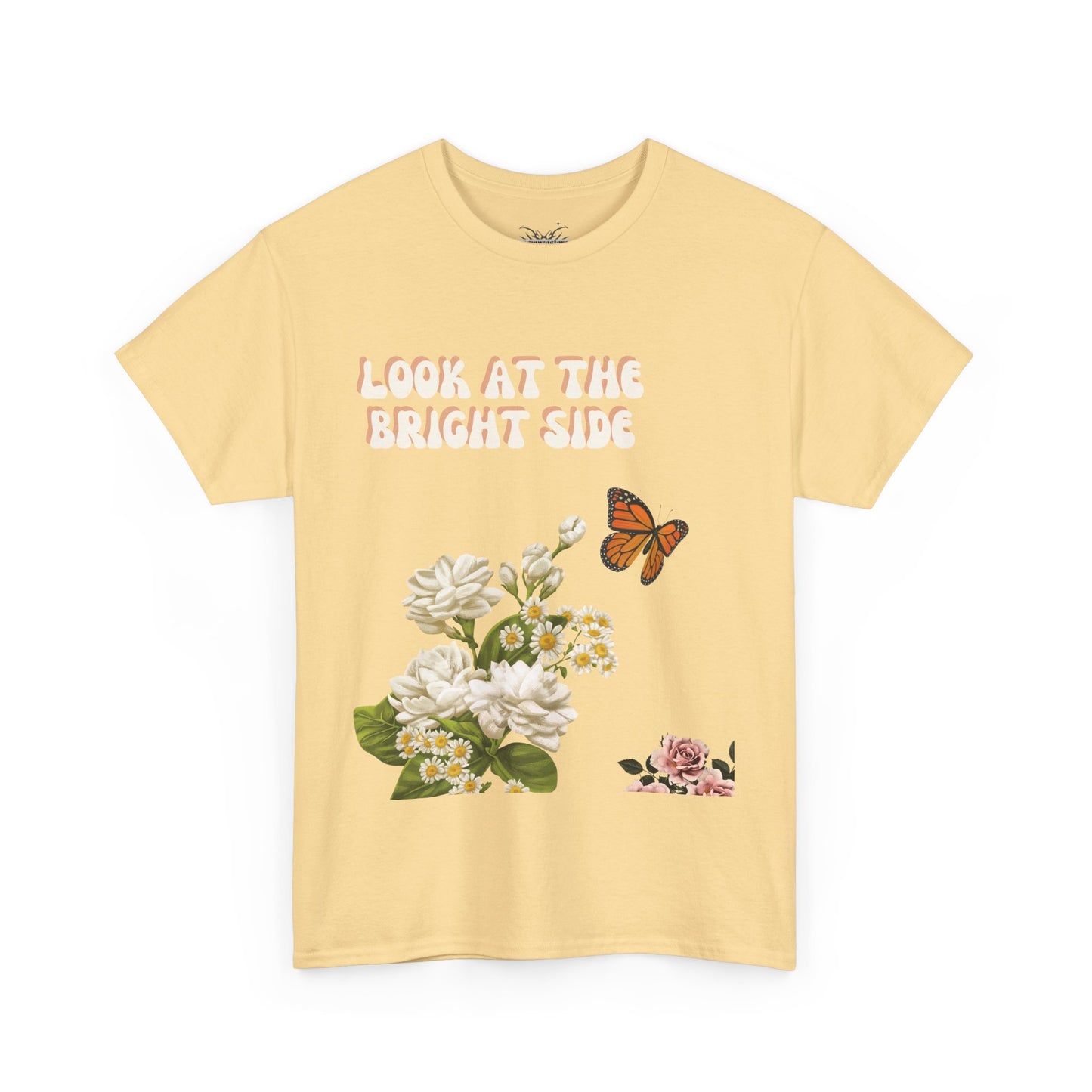 Look at the Bright Side Unisex Heavy Cotton Tee - Floral Design