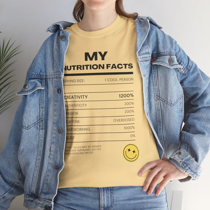 Creative Nutrition Facts Unisex Heavy Cotton Tee