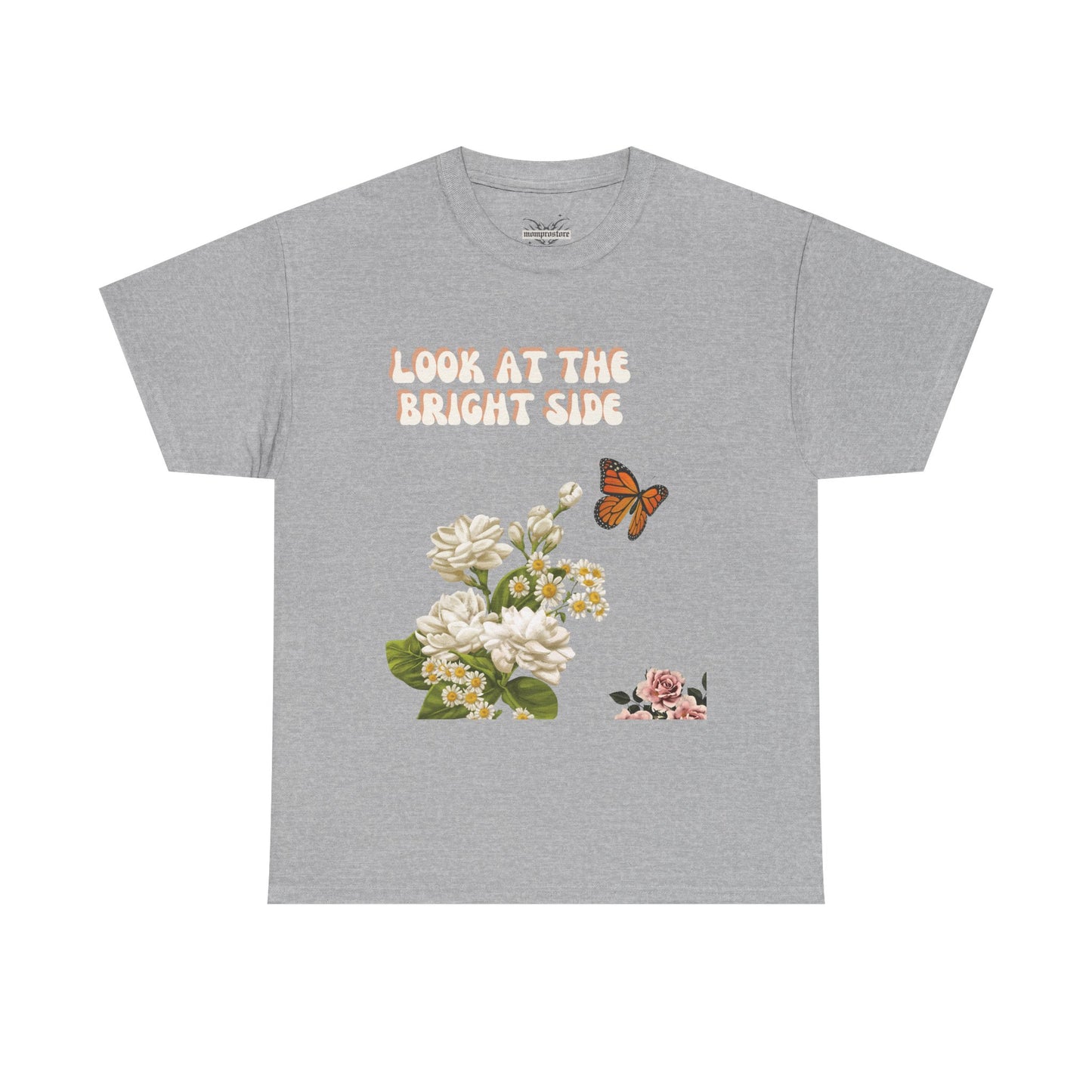 Look at the Bright Side Unisex Heavy Cotton Tee - Floral Design
