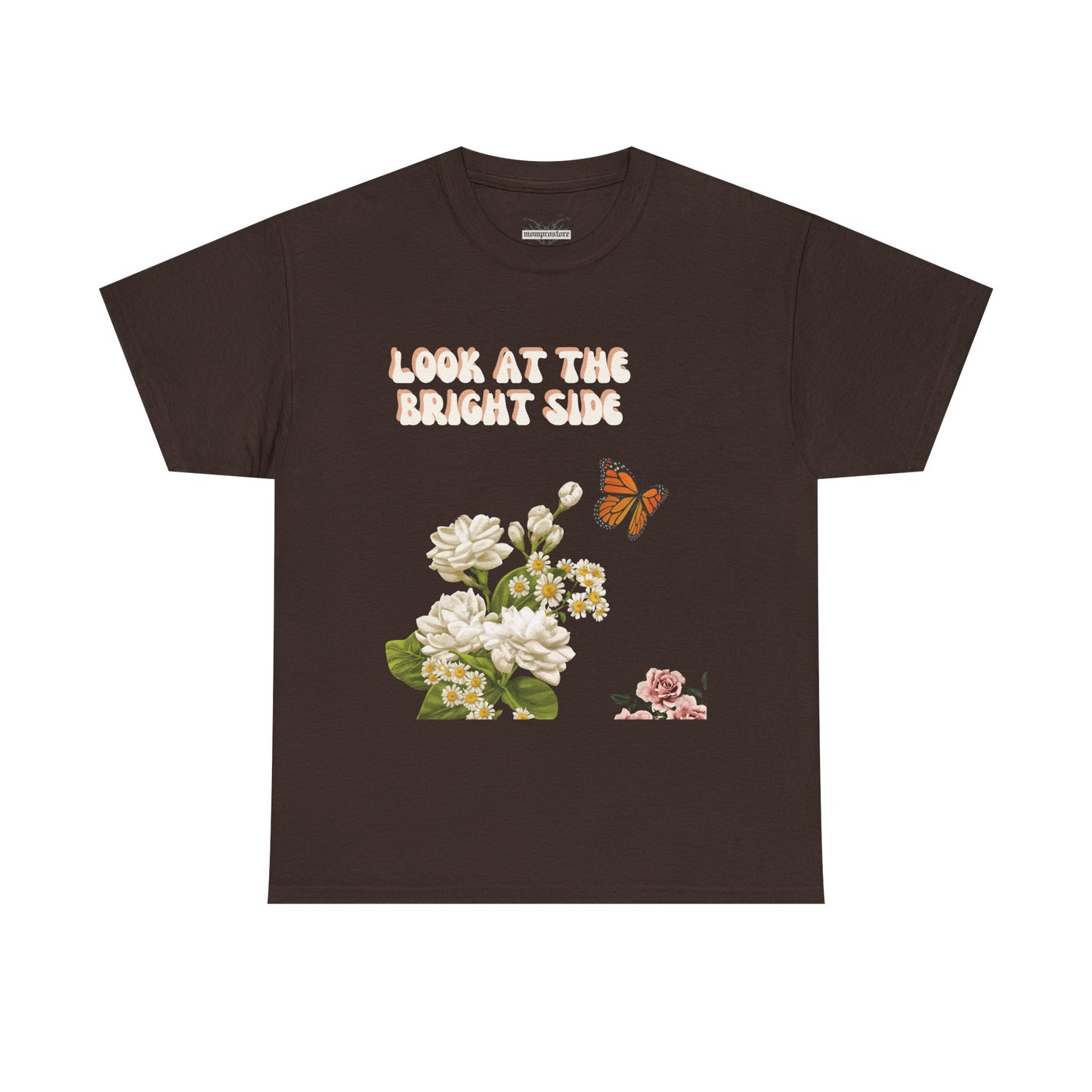 Look at the Bright Side Unisex Heavy Cotton Tee - Floral Design