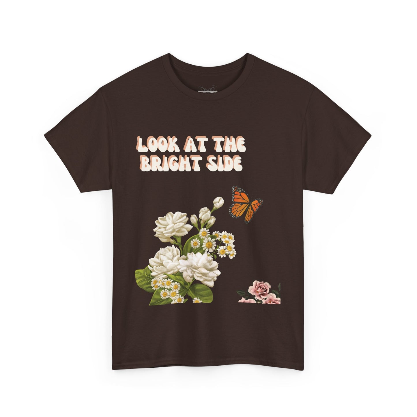Look at the Bright Side Unisex Heavy Cotton Tee - Floral Design